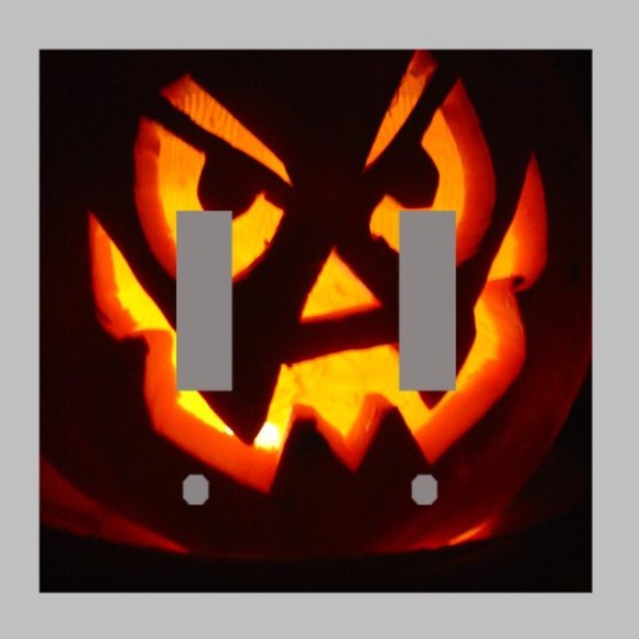 HALLOWEEN JACKOLANTERN -DOUBLE Light Switch Plate - Picture 1 of 1